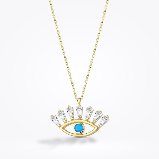 Altın Göz Baget Kolye - Baroni Diamond