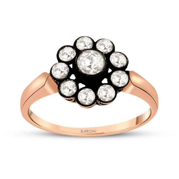 Altın Gül Yüzük - Baroni Diamond