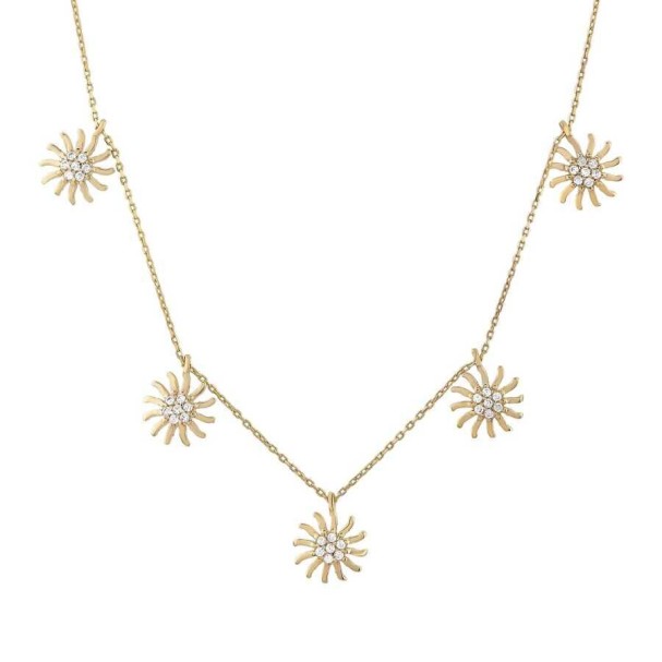 Altın Güneş Kolye - Baroni Diamond