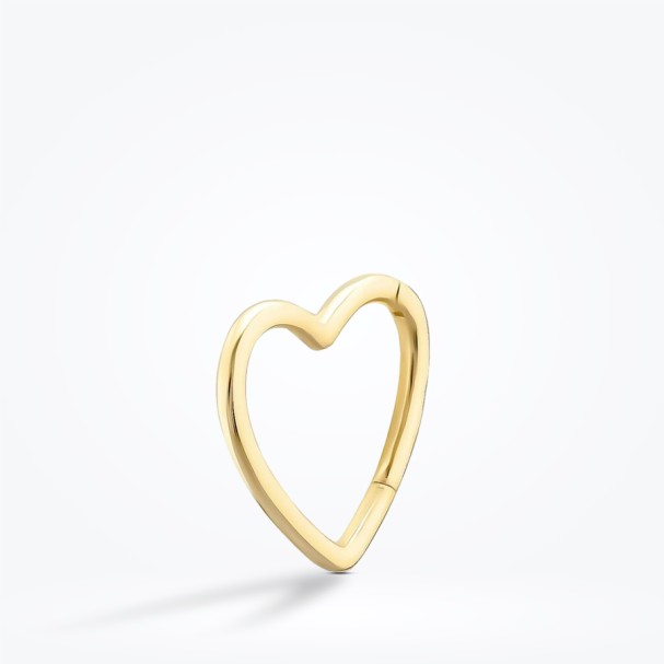 Altın Kalp Kıkırdak Küpe - Baroni Diamond