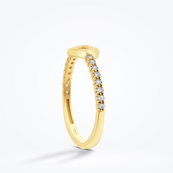 Altın Kalp Taşlı Yüzük - Baroni Diamond (1)