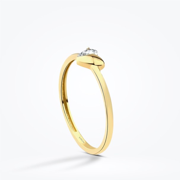 Altın Kalpli Trend Yüzük - Baroni Diamond (1)