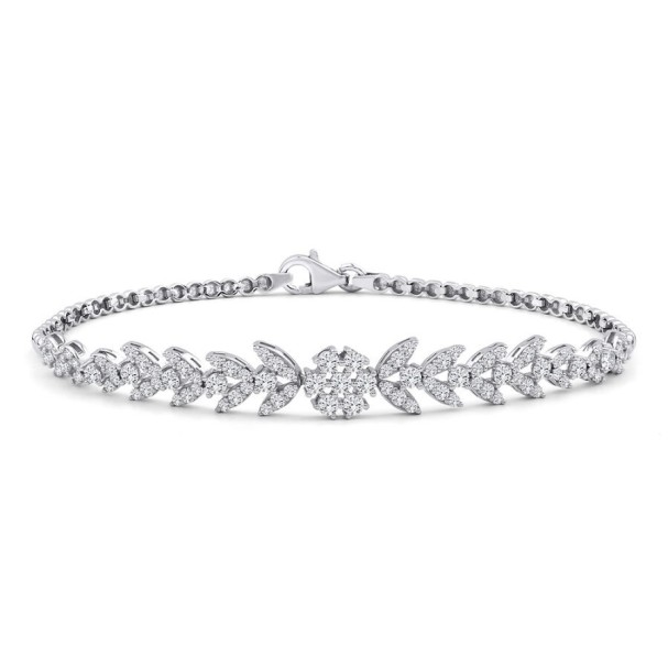 Altın Kar Tanesi Yaprak Bileklik - Baroni Diamond