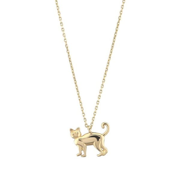 Altın Kedi Kolye - Baroni Diamond