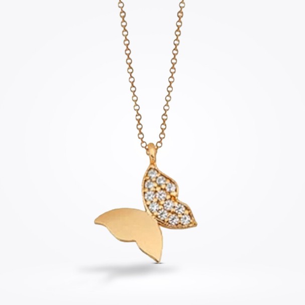 Altın Kelebek Kolye - Baroni Diamond