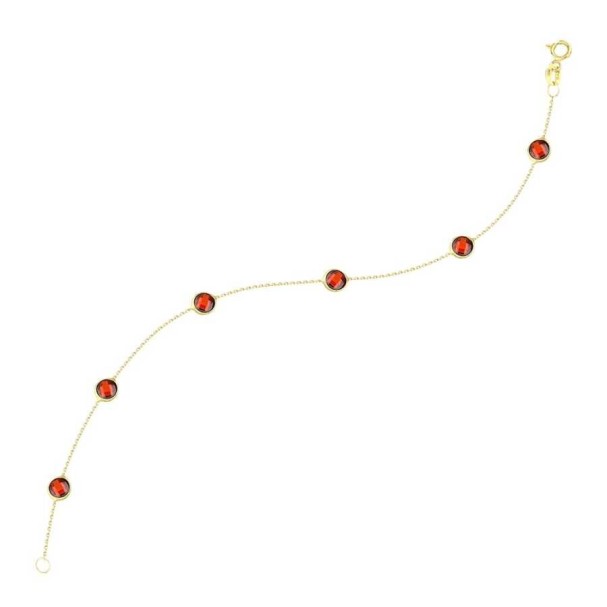 Altın Kırmızı Taşlı Bileklik - Baroni Diamond