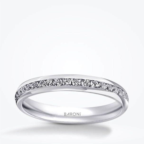 Altın Klasik Beyaz Tamtur Alyans - Baroni Diamond