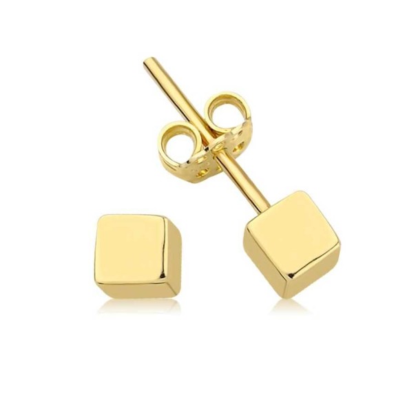 Altın Küp Minimal Küpe - Baroni Diamond