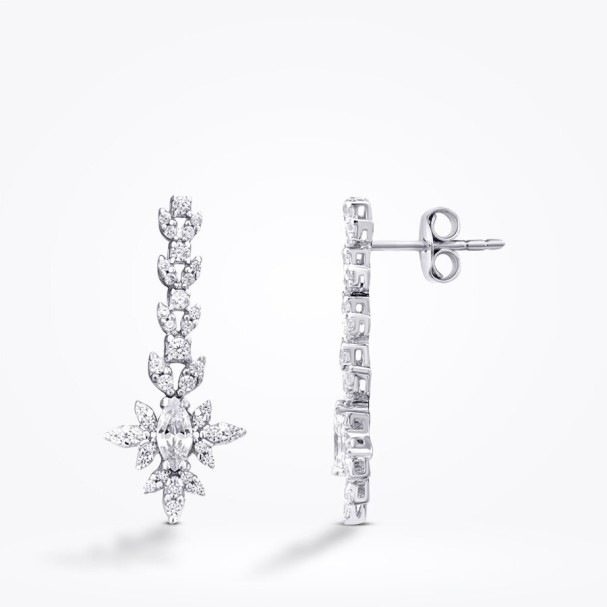 Altın Markiz Taşlı Küpe - Baroni Diamond (1)