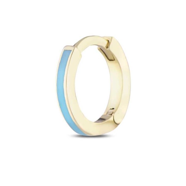 Altın Mavi Kıkırdak Halka Küpe - Baroni Diamond