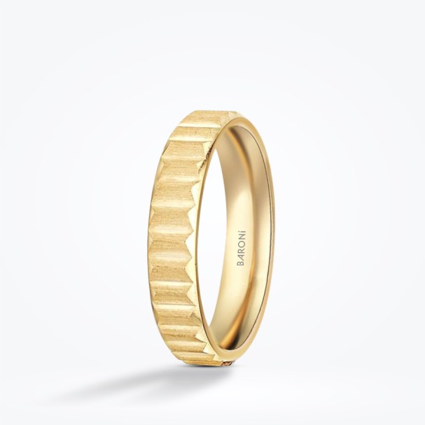 Altın Modern Klasik Şekilli Alyans - Baroni Diamond (1)