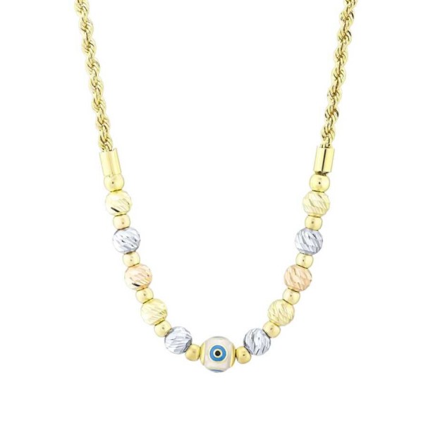 Altın Nazar Boncuk Top Kolye - Baroni Diamond