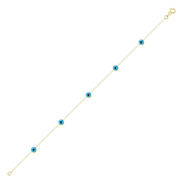 Altın Nazar Boncuklu Bileklik - Baroni Diamond