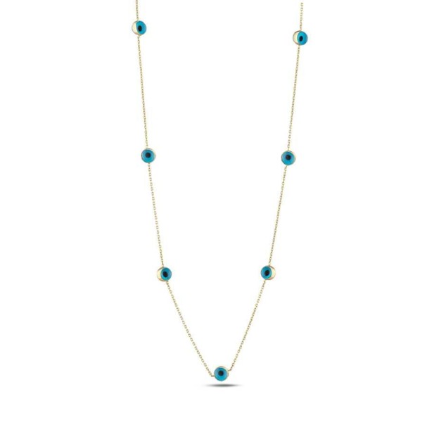 Altın Nazar Boncuklu Kolye - Baroni Diamond