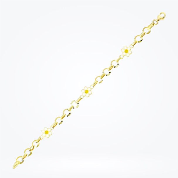 Altın Papatya Bileklik - Baroni Diamond