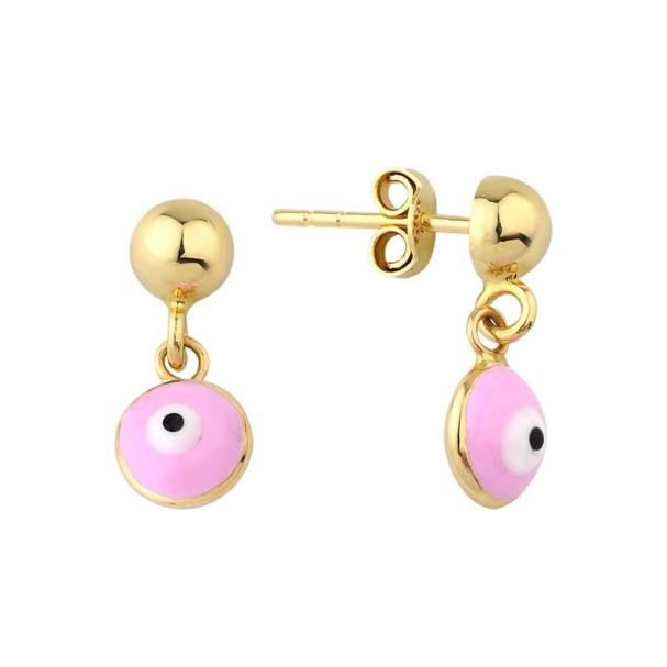 Altın Pembe Çocuk Küpe - Baroni Diamond