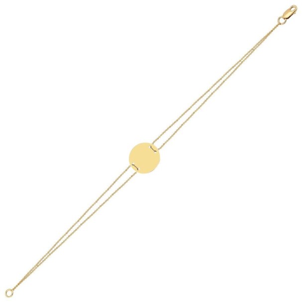 Altın Plaka Bileklik - Baroni Diamond