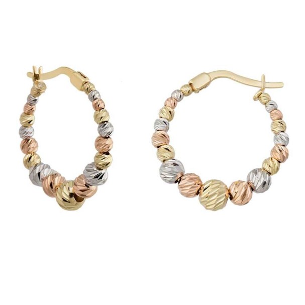 Altın Renkli Halka Küpe - Baroni Diamond