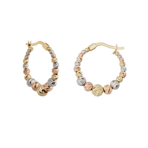 Altın Renkli Halka Küpe - Baroni Diamond (1)