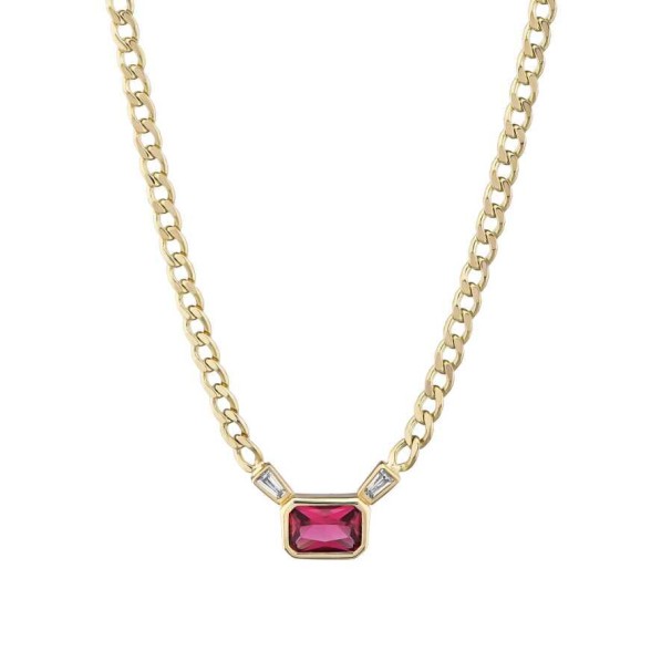 Altın Renkli Taşlı Kolye - Baroni Diamond