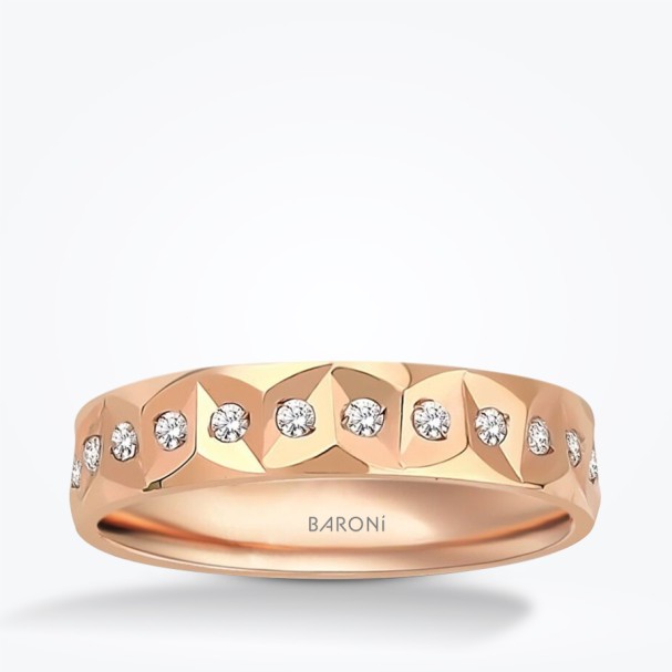 Altın Rose Tasarım Alyans - Baroni Diamond