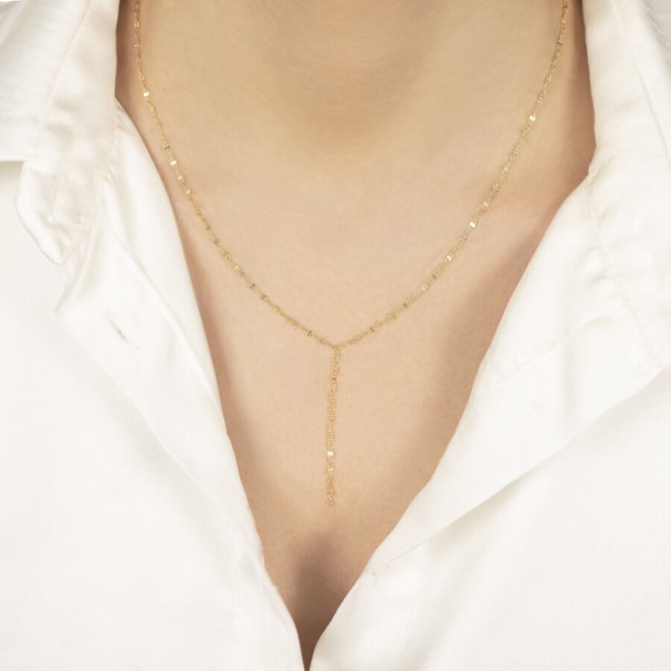 Altın Sarkık Trend Zincir Kolye - Baroni Diamond (1)