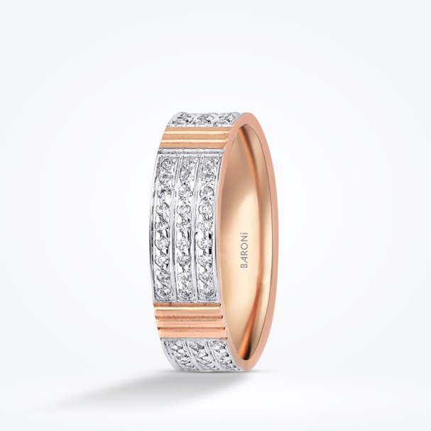 Altın Sıra Taşlı Alyans - Baroni Diamond (1)