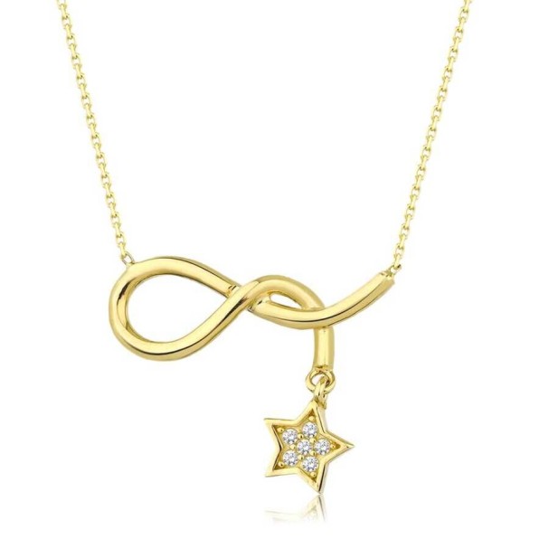 Altın Sonsuzluk Yıldızlı Trend Kolye - Baroni Diamond