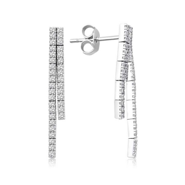 Altın Çift Sıra Suyolu Küpe - Baroni Diamond