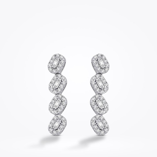 Altın Baget Trend Küpe - Baroni Diamond (1)