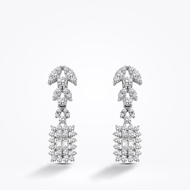 Altın Baget Trend Küpe - Baroni Diamond (1)