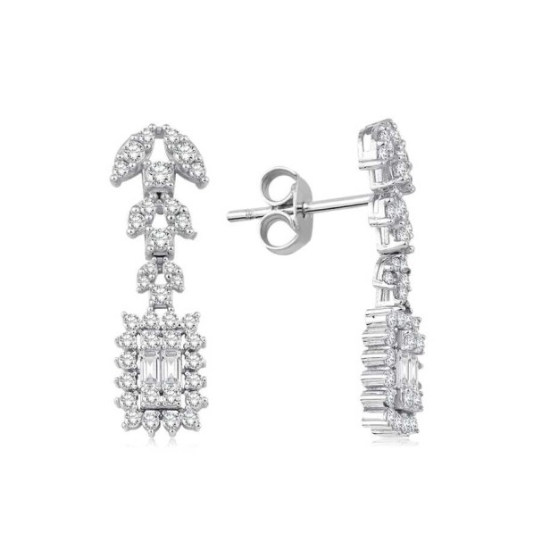 Altın Baget Trend Küpe - Baroni Diamond