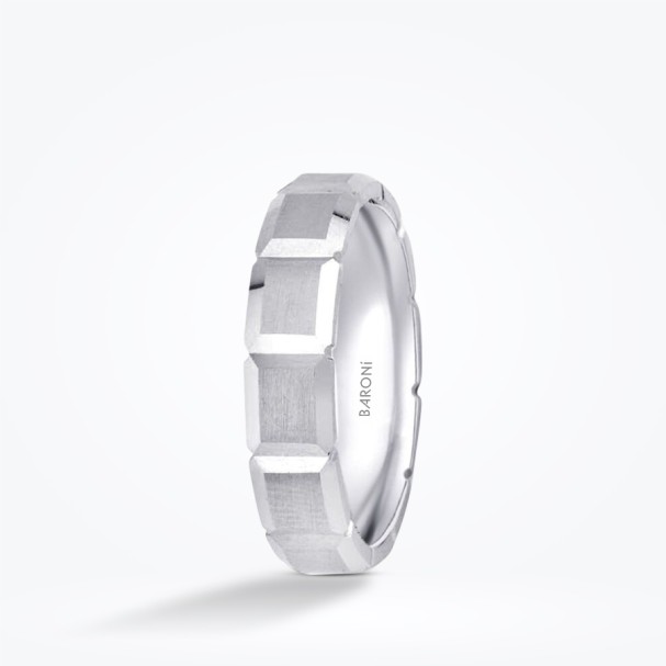 Altın Taşlı Beyaz Alyans - Baroni Diamond (1)