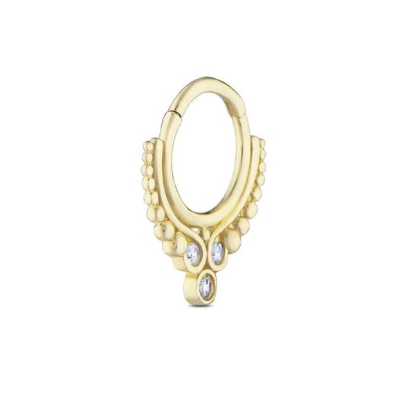 Altın Taşlı Kıkırdak Küpe - Baroni Diamond