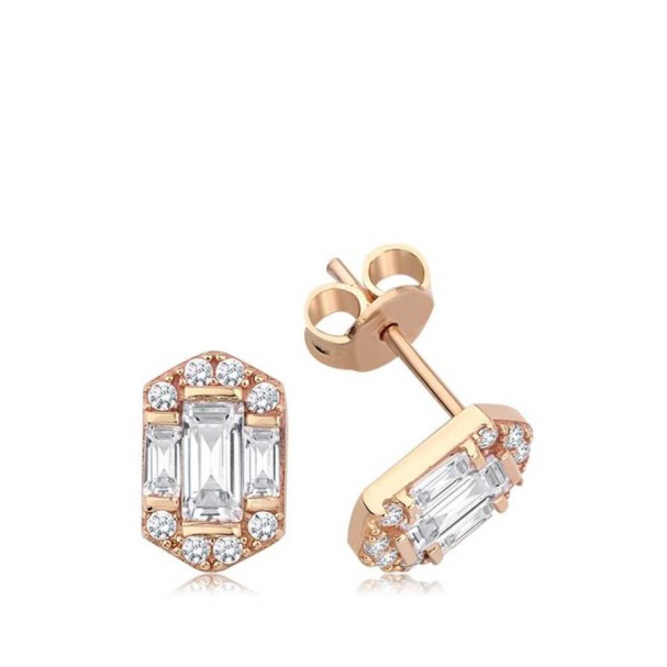 Altın Taşlı Küpe - Baroni Diamond