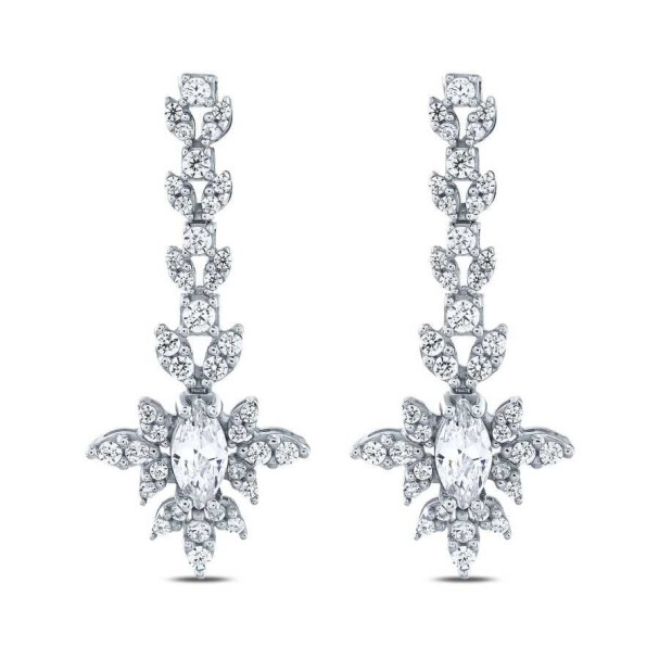 Altın Markiz Taşlı Trend Küpe - Baroni Diamond