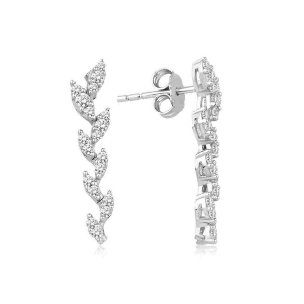 Altın Taşlı Trend Küpe - Baroni Diamond