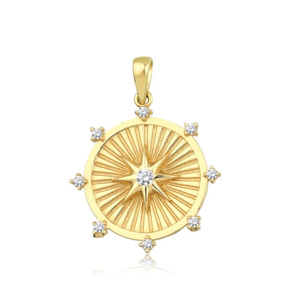 Altın Taşlı Kuzey Yıldızlı Kolye Ucu - Baroni Diamond