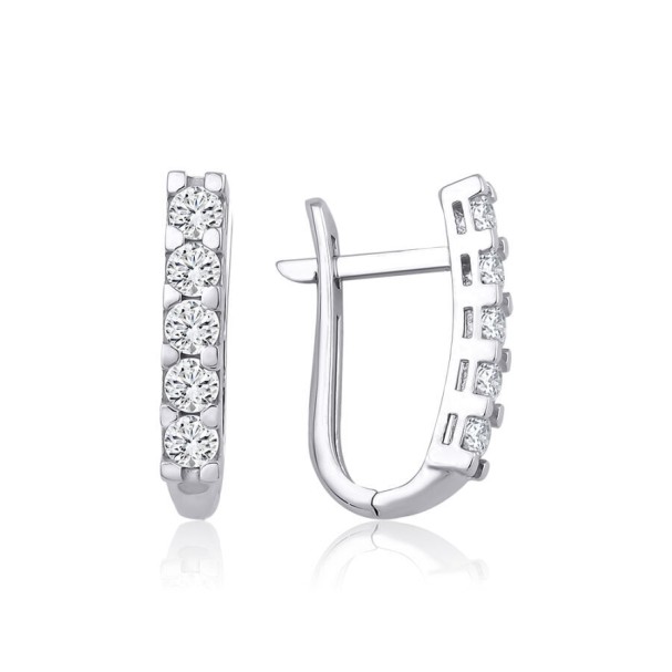 Altın Taşlı Trend Küpe - Baroni Diamond