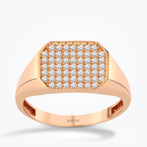 Altın Taşlı Rose Yüzük - Baroni Diamond