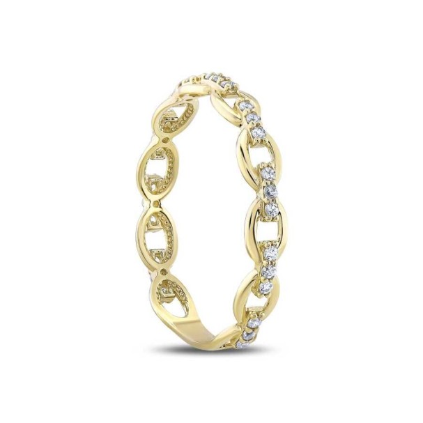 Altın Taşlı Zincir Yüzük - Baroni Diamond (1)