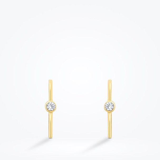 Altın Tek Taşlı Küpe - Baroni Diamond (1)