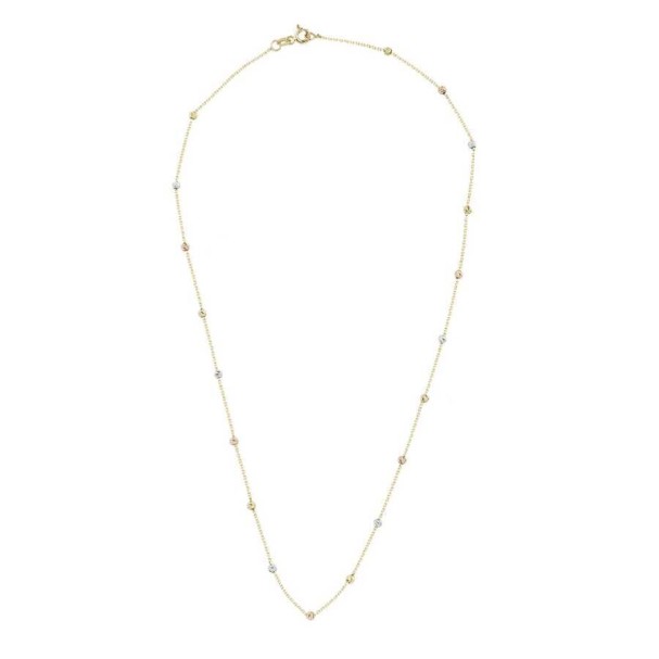 Altın Üç Renk Toptop Zincir Kolye - Baroni Diamond (1)