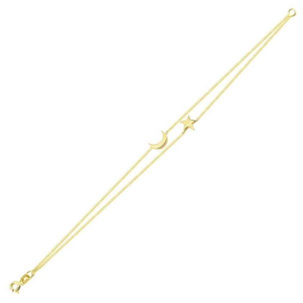 Altın Ay Yıldız Trend Bileklik - Baroni Diamond