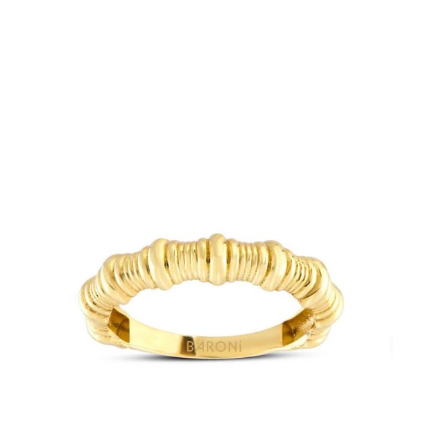 Altın Bombeli Yüzük - Baroni Diamond