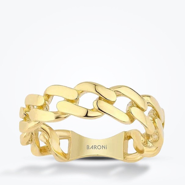 Altın Zincir Yüzük - Baroni Diamond