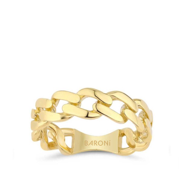 Altın Zincir Yüzük - Baroni Diamond
