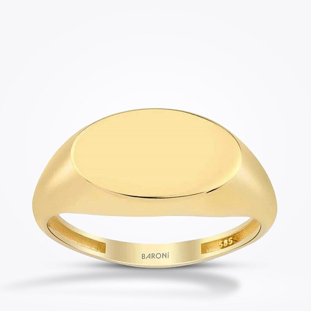 Altın Şövalye Oval Yüzük - Baroni Diamond
