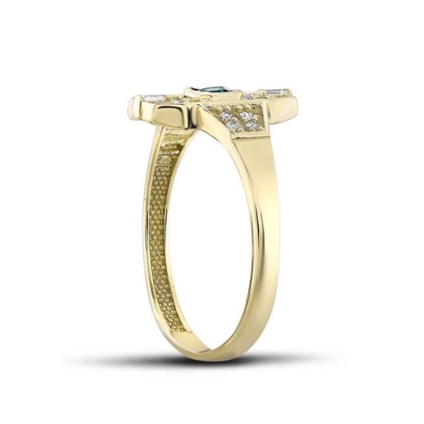 Altın Yeşil Baget Yüzük - Baroni Diamond (1)