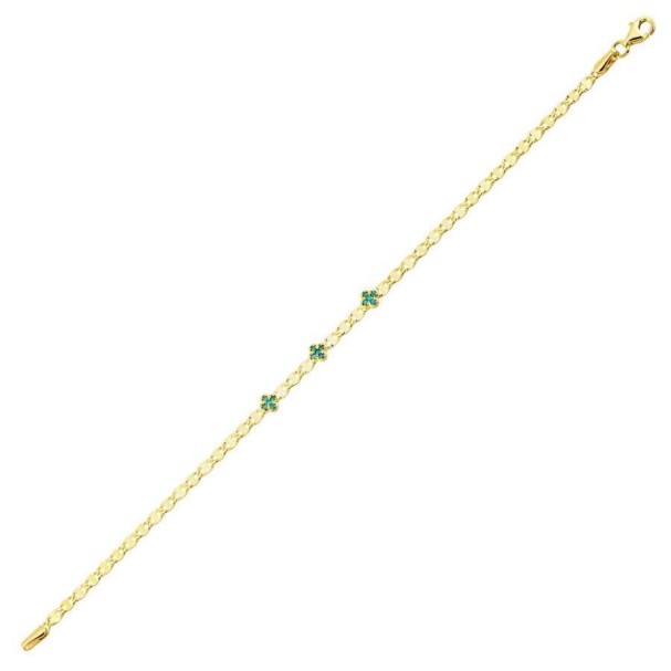 Altın Yeşil Taşlı Bileklik - Baroni Diamond